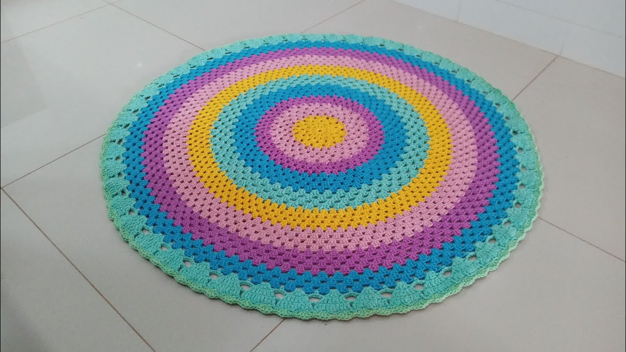 tapete algodão doce (1pat) #tapetedecroche#artesanato