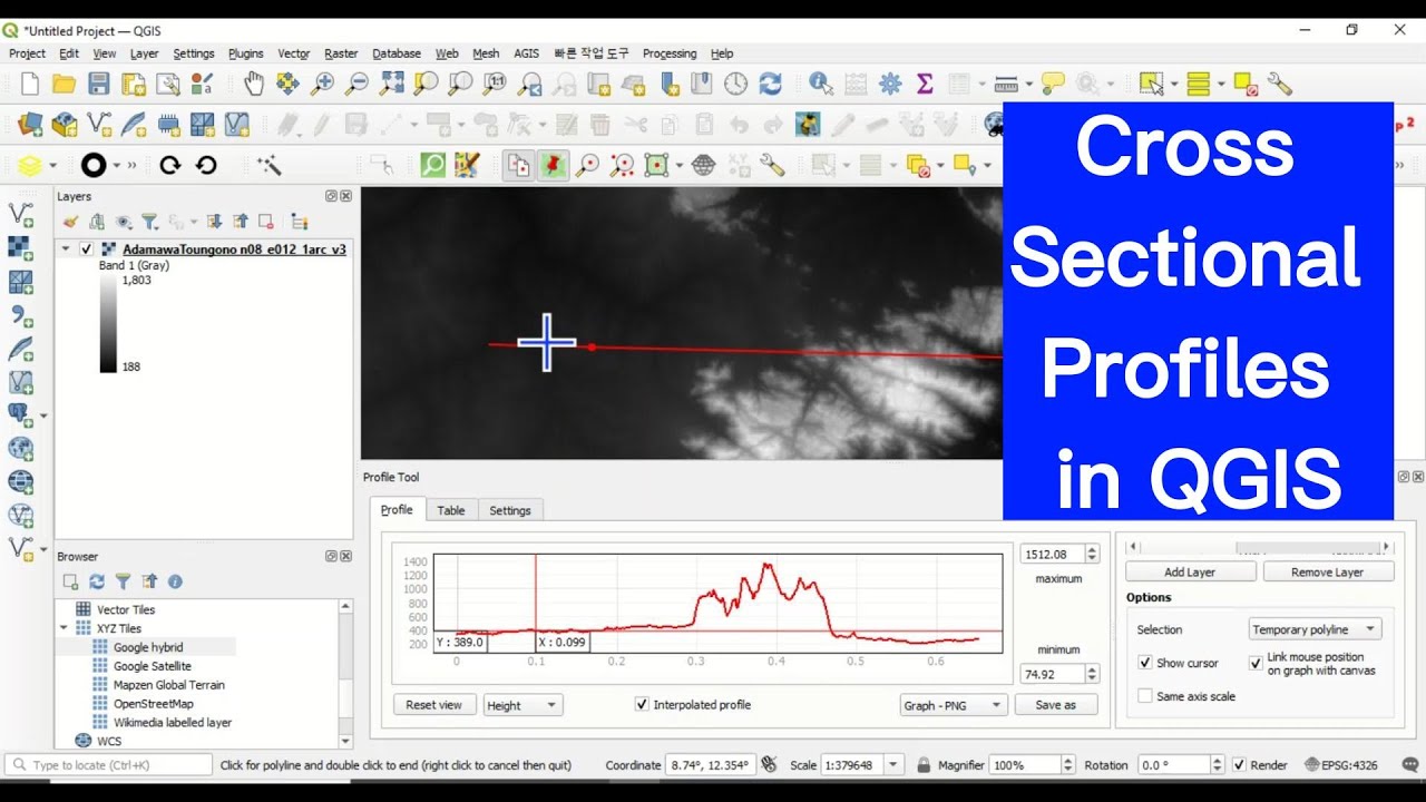 Extracting Cross Sectional Profiles using QGIS
