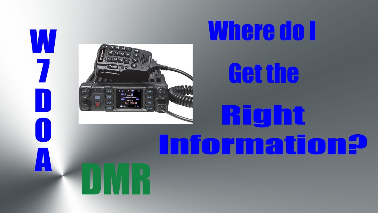 Part 2; Where to get info to program your DMR radio