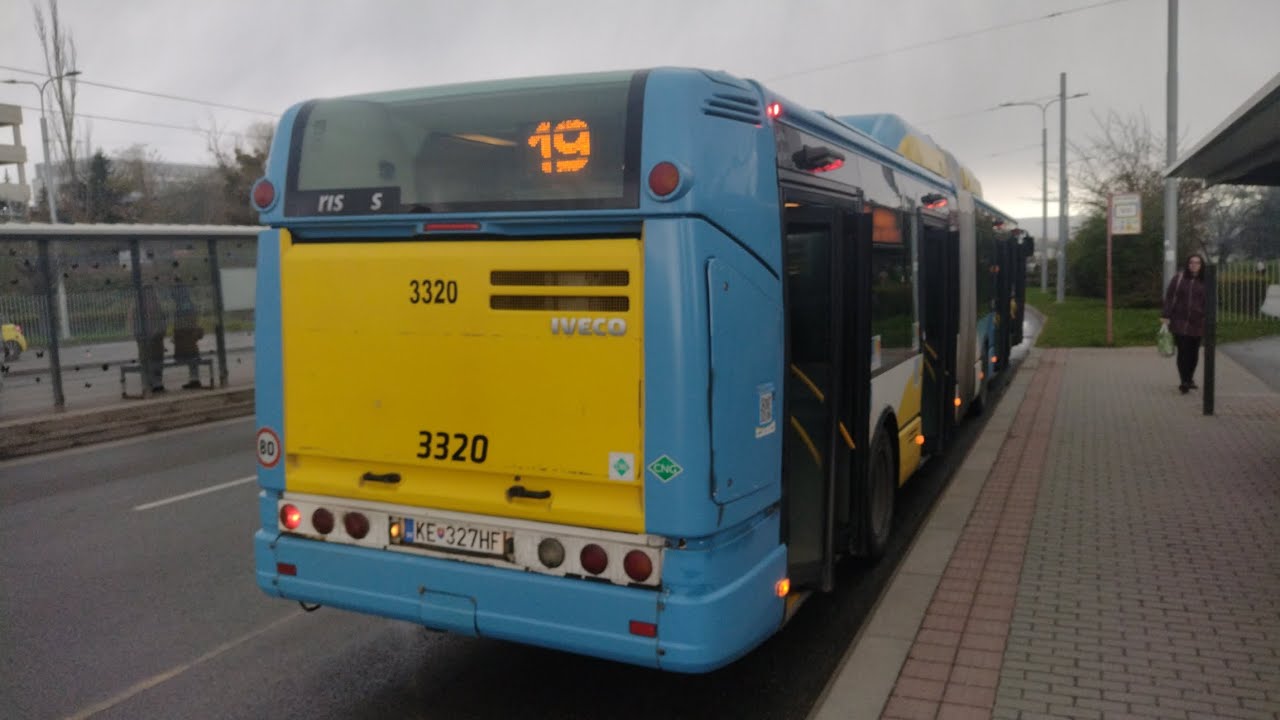 MHD Košice - 🚌 19 úsek Poliklinika KVP - Nová nemocnica (Irisbus Citelis 18M CNG #3320)