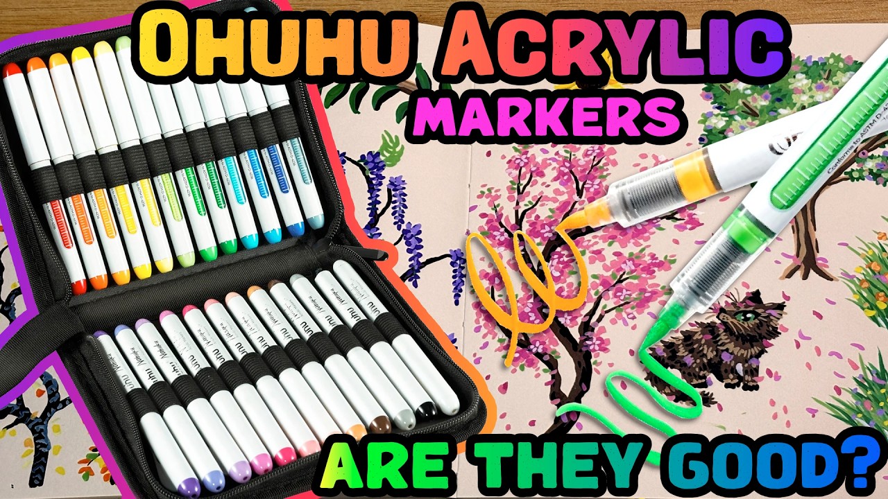 Testing Ohuhu Nahuku Acrylic Brushpens! Are They Worth It?