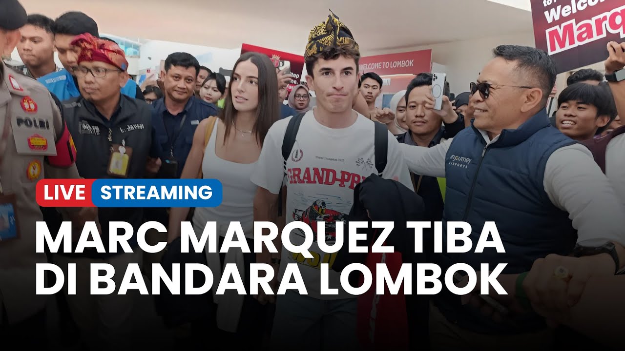🔴🔴Marc Marquez Disambut Riuh Fans di Bandara Lombok