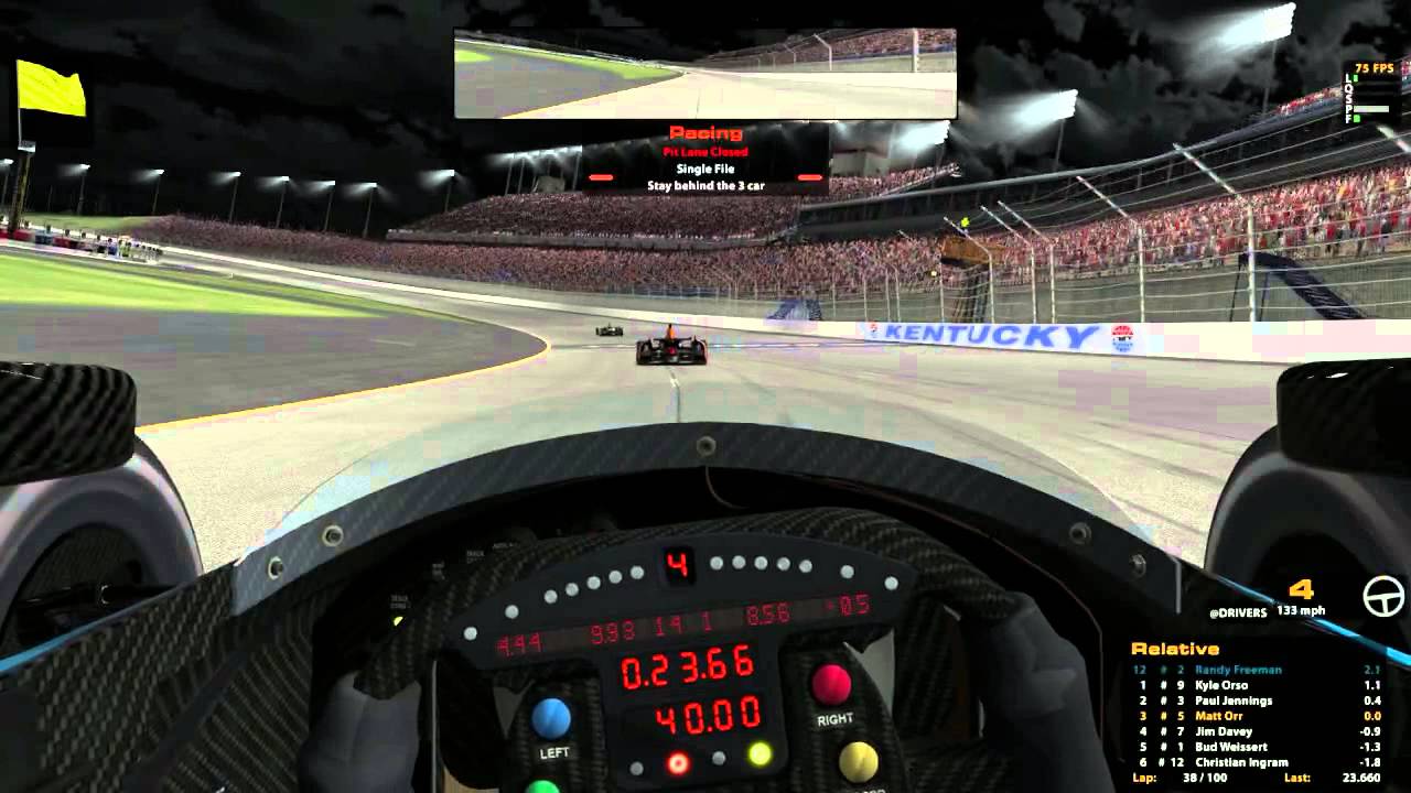 iRacing: Подъём. В Indycar. На 1,5-мильном овале. Ух ты! (Indycar @ Kentucky)
