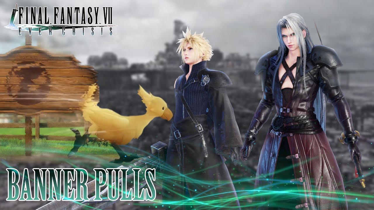 Клауд и Сефирот, юбилейные баннеры Advent Children || Final Fantasy VII Ever Crisis