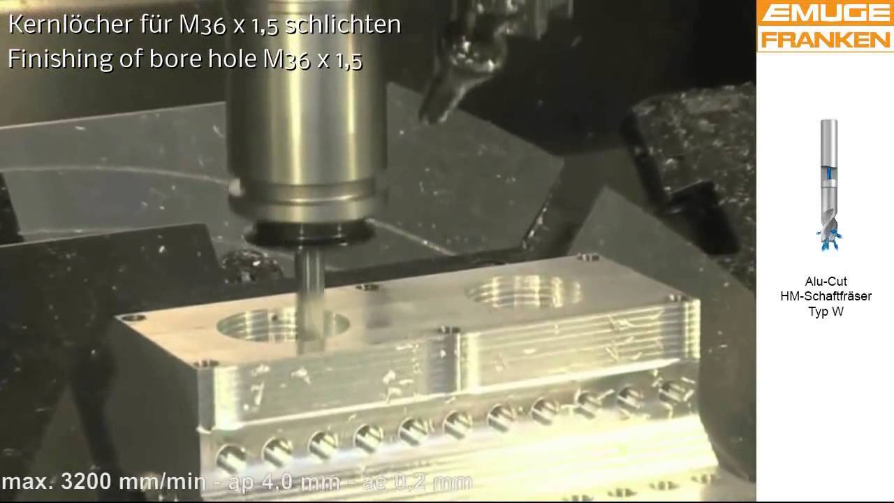 EMUGE FRANKEN cutting a motor block