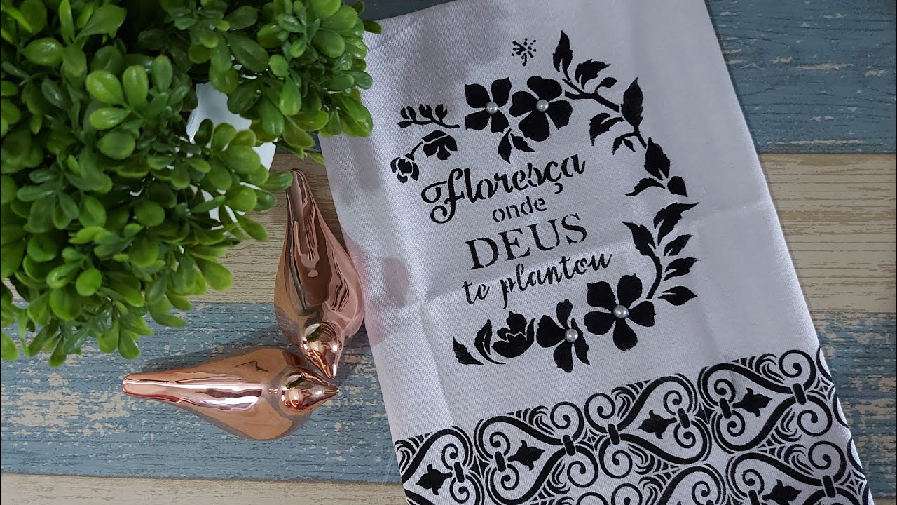 DIY - Pintura em pano de prato -  minimalista,   técnica minimalista no tecido  #tendencia #DIY