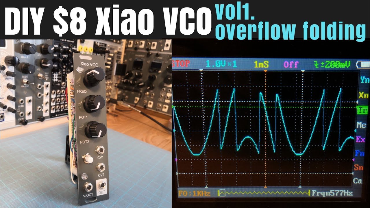 [ $8 ] DIY modular synth Xiao VCO - vol1.overflow folding - arduino based wavetable Oscillator