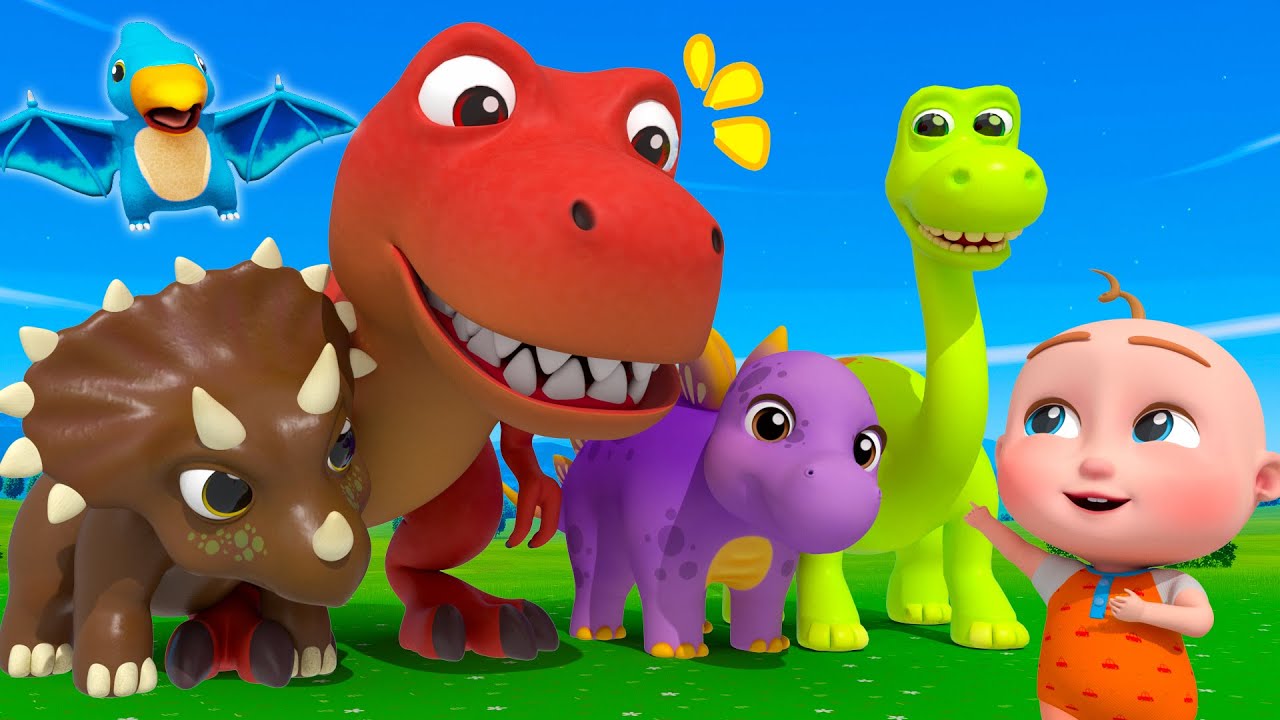 Família Dos Dedos - Balões de dinossauro | Canção De Dinossauros | Miguel em Português