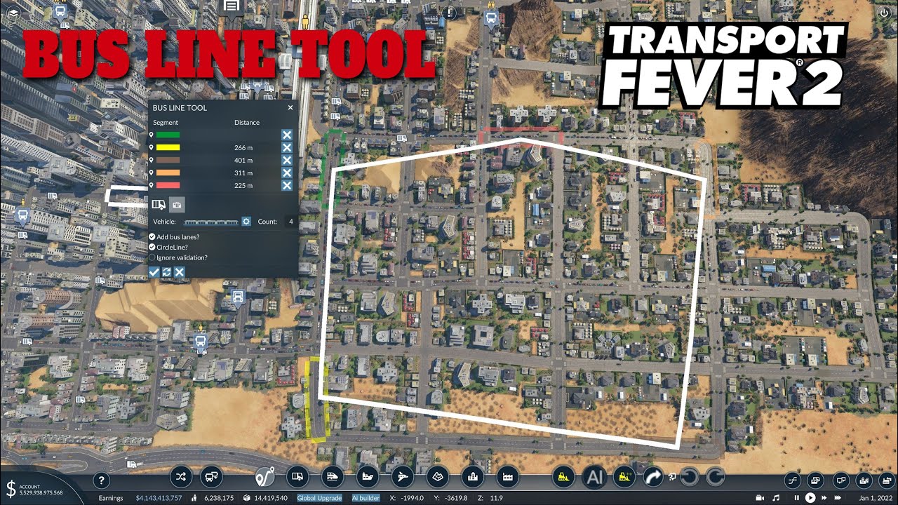 Transport Fever 2 [Modvorstellung] Der nächste Knallermod | BUS LINE TOOL | Linien mit einem Klick