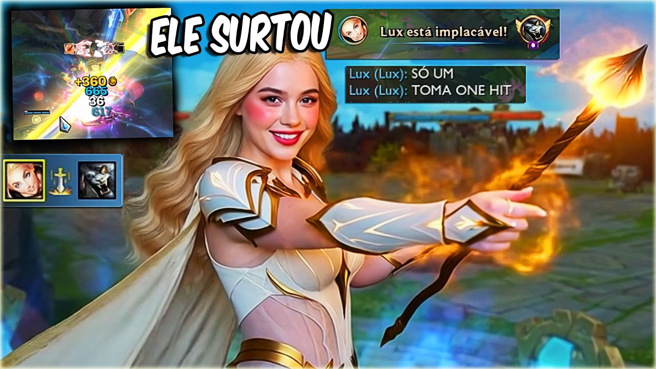 Lux ONE HIT no MID – Rengar perdeu totalmente o controle