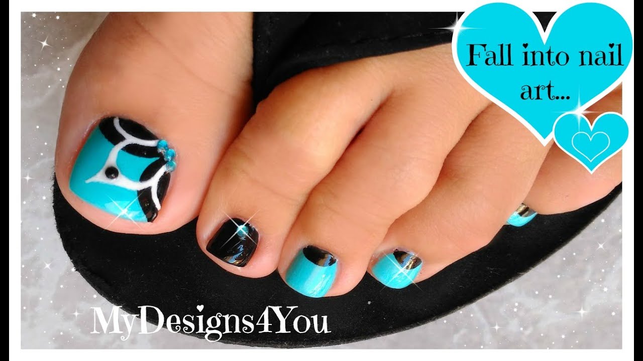 Baby Blue, Floral Toenail Art, Pedicure Tutorial ♥ Дизайн Ногтей Педикюр