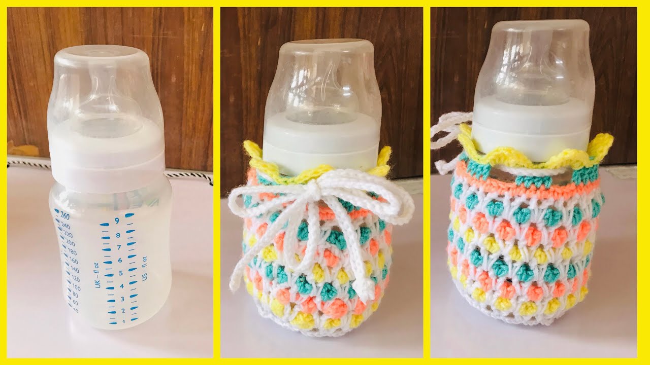 Easy crochet baby bottle cover