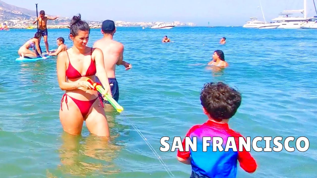 Spain Beach Walk 4K 🏝️ Playa de San Francisco Fuengirola ☀️ Best Costa Del Sol Beaches