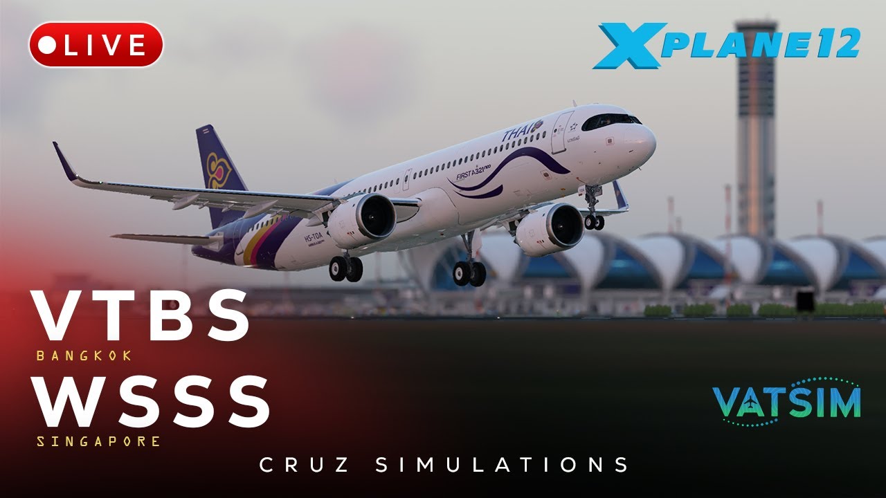 Thai Airways' First A321neo & Inaugural Flight | VTBS - WSSS | #xplane12  #vatsim