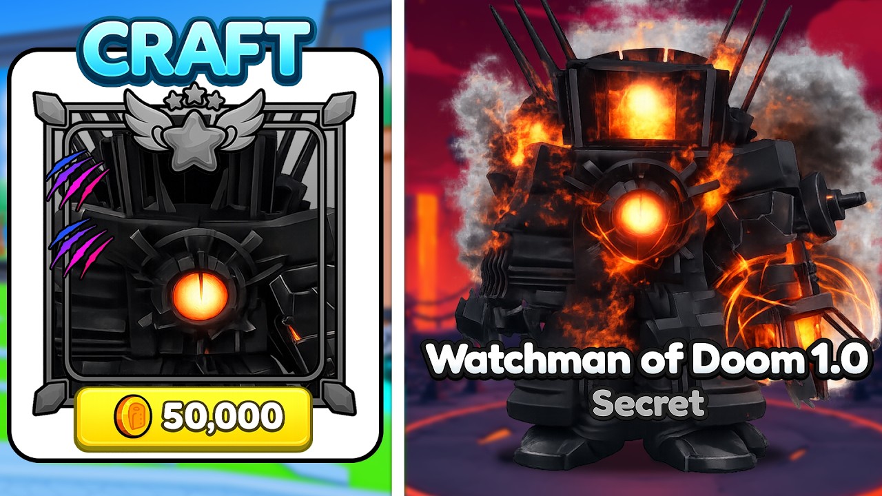 I Crafted SECRET WATCHMAN OF DOOM with NO ROBUX in Skibidi Masters Tower Defense!