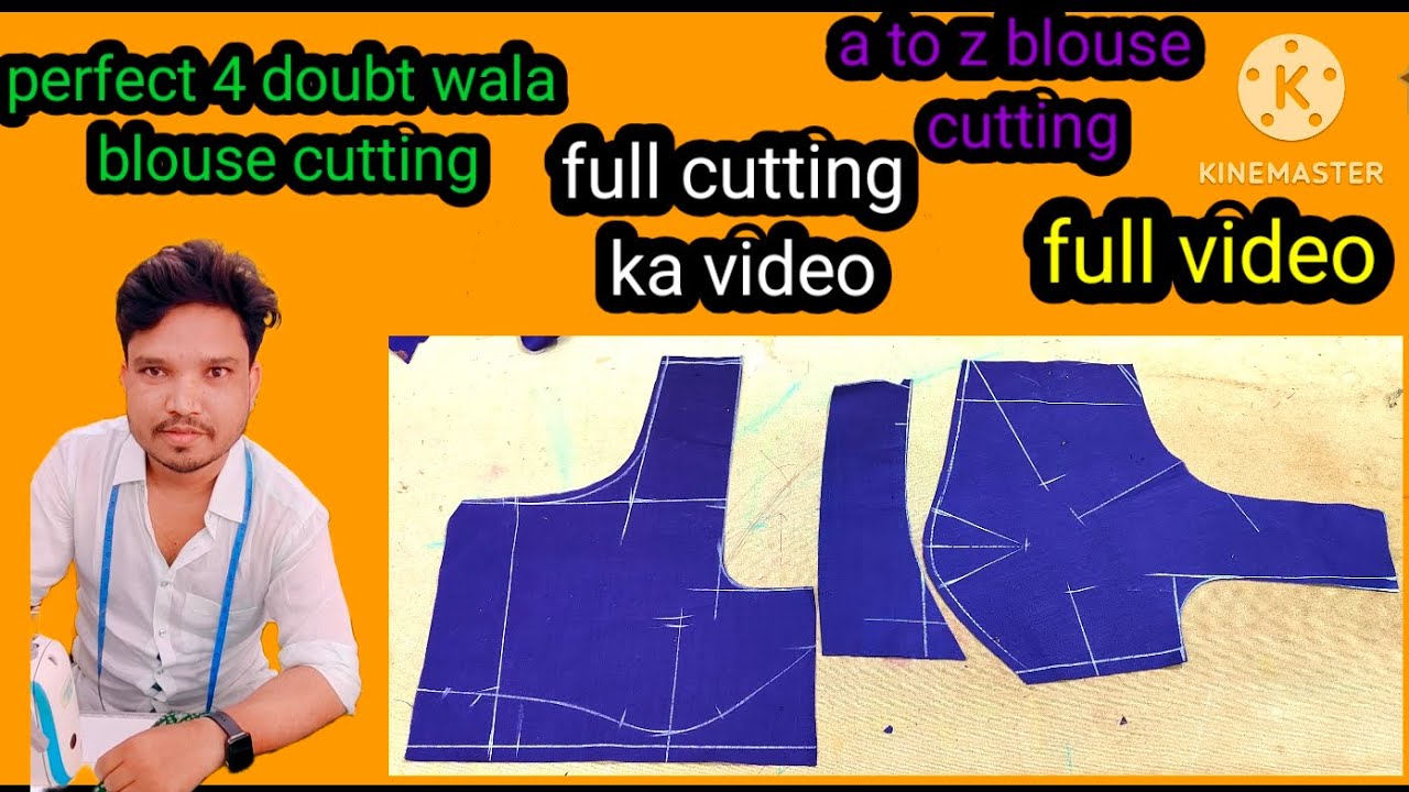 4 Tucks blouse cutting  /36" perfect 4Tucks blouse cutting/ Belt blouse cutting