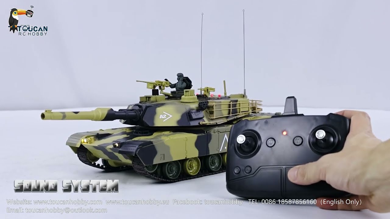 Heng Long 1/24 RC Tank Abrams M1M2 3816-2 2.4G Remote Control Battle Vehicle Panzer Simulation Model