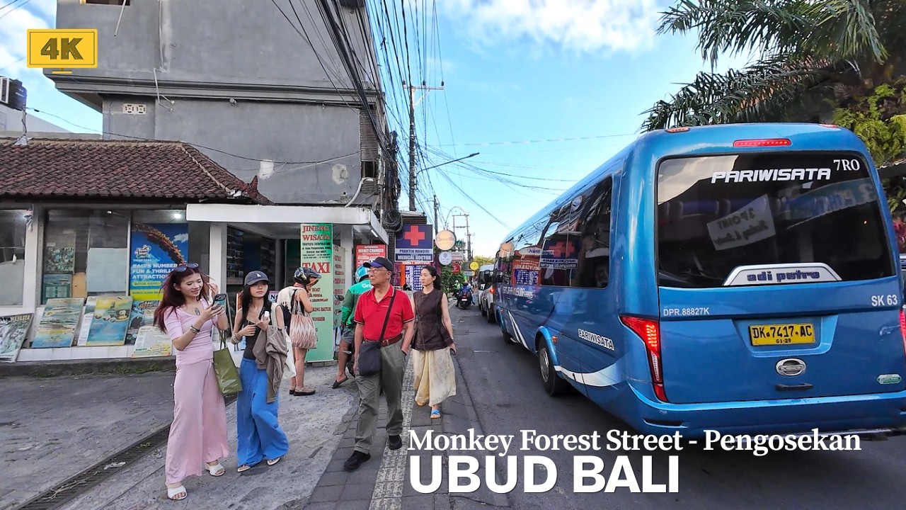 4K Monkey Forest Street to Pengosekan Street UBUD BALI | Latest Walking Tour BALI Today 2026
