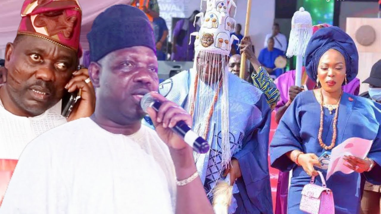 MOMENT OBA ASEYIN & AGBA AWO STEP ON STAGE OF ALH. ADEKUNLE SHEFIU ALAO BABA OKO