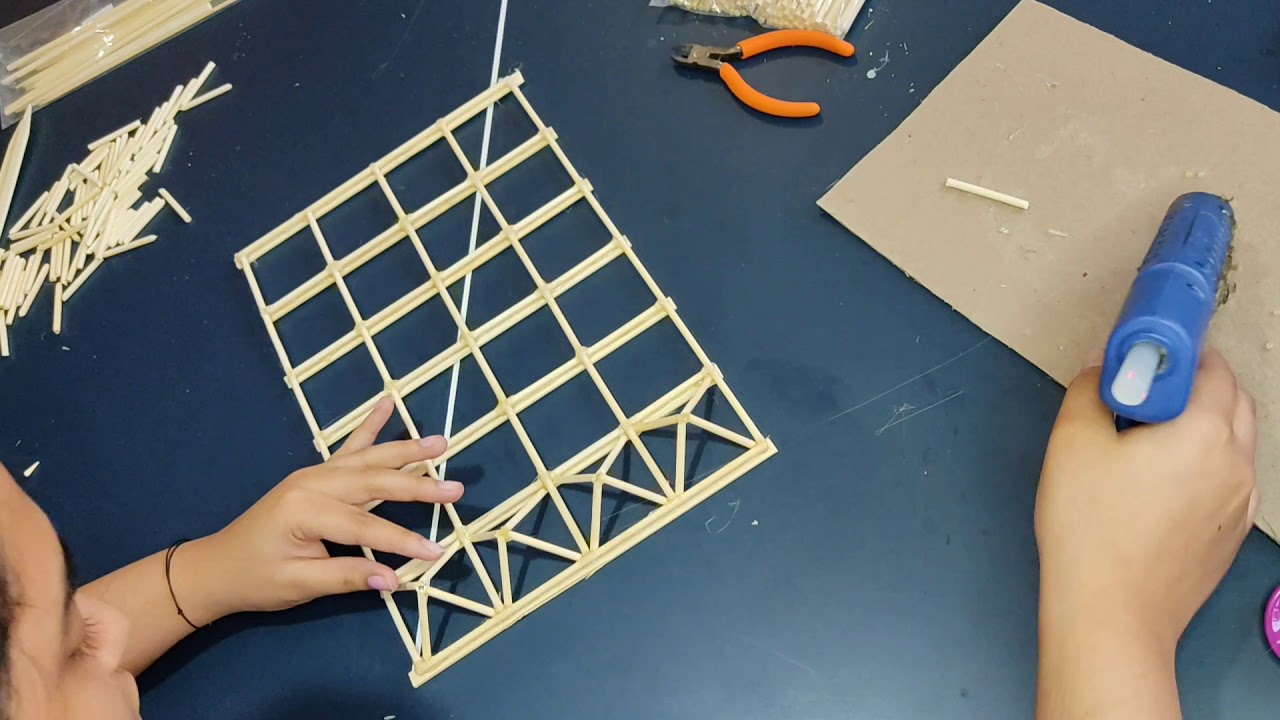 Tutorial de Malla Espacial con Palitos de madera-Estudiante de Arquitectura