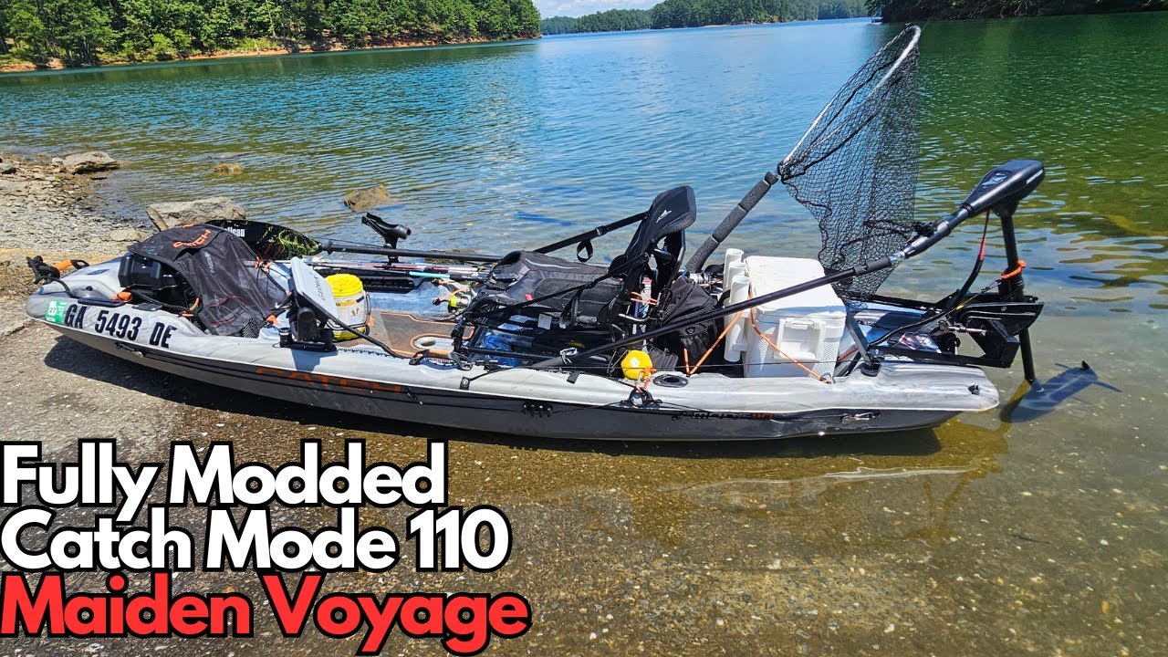 WATER Test of Newport Vessels 55lb Trolling Motor and Mods on Pelican Catch Mode 110 Fishing Kayak