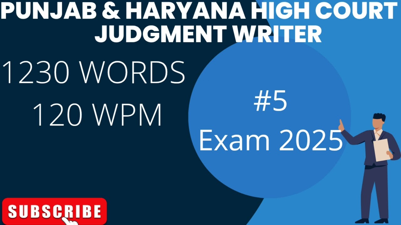 Punjab & Haryana High Court | Judgment Writer | Dictation 120 WPM | @legaldictation