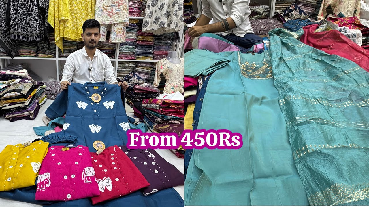 Just 450rs!! Chickpet Bangalore Wholesale Party wear kurti sets | Single Piece Courier Available