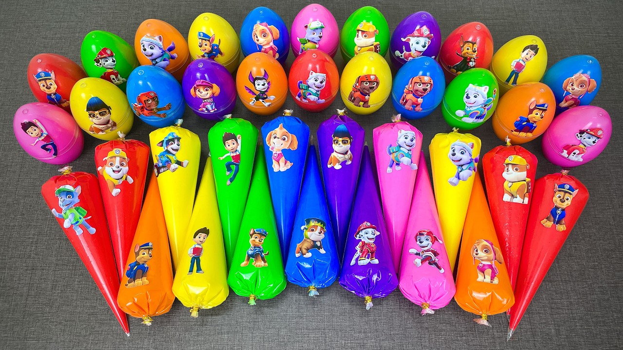 Rainbows Slime ASMR!🌈 Looking For Paw Patrol Clay With Slime Coloring: Ryder, Chase, Marshall, Skye