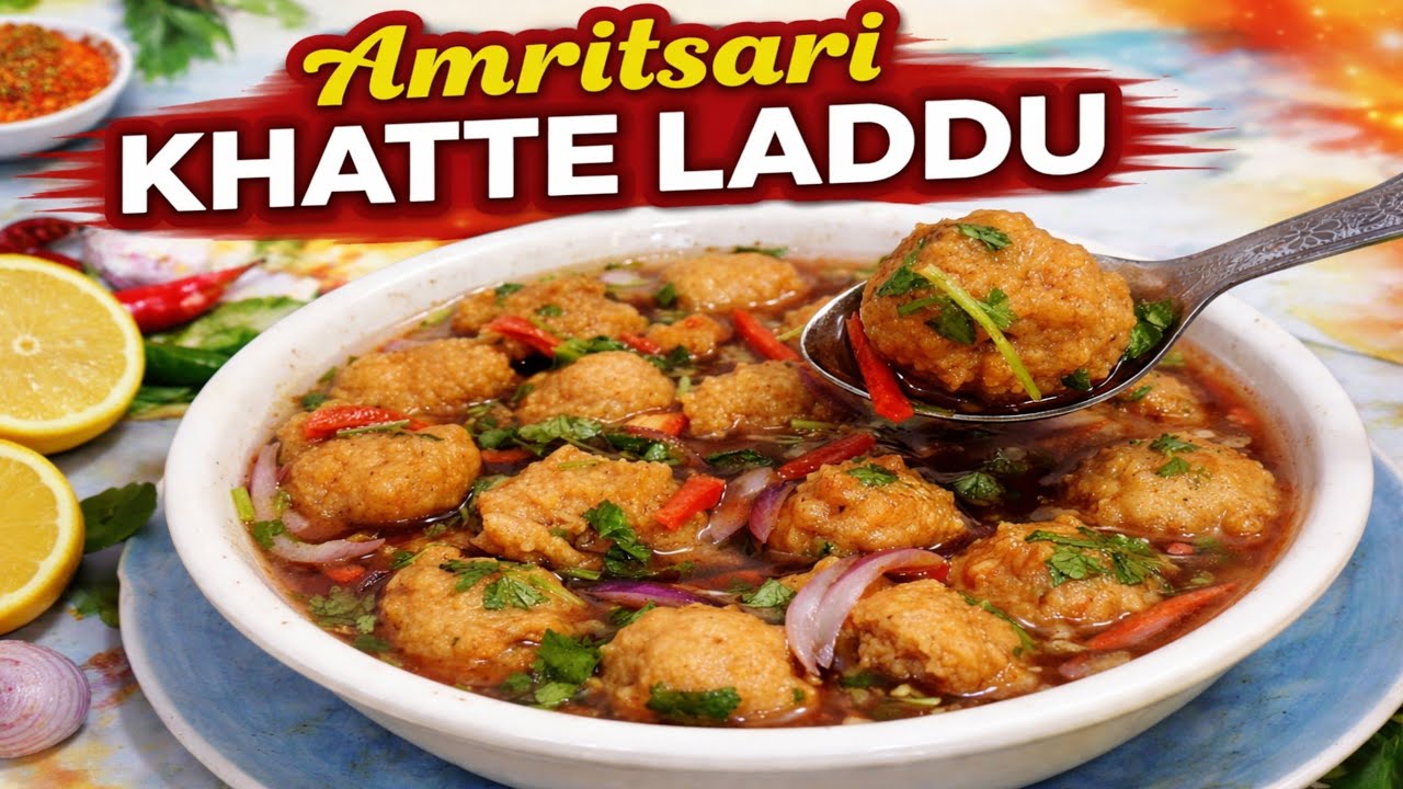 Amritsari Khatte Laddu Recipe | Punjab Famous Street Food | Tangy & Spicy Chaat