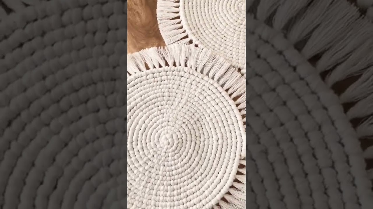 Large macrame placemats  #macrame #handmade #placement #macrametutorial #coaster #trendingshorts