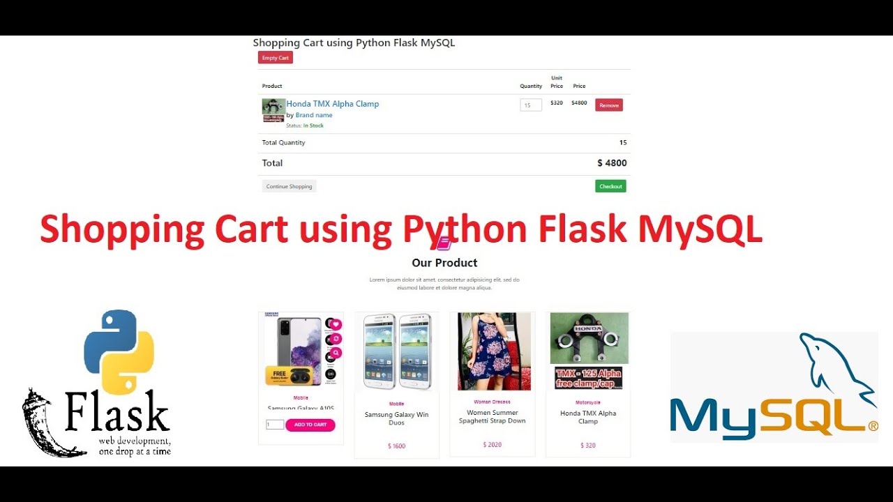 Shopping Cart using Python Flask MySQL