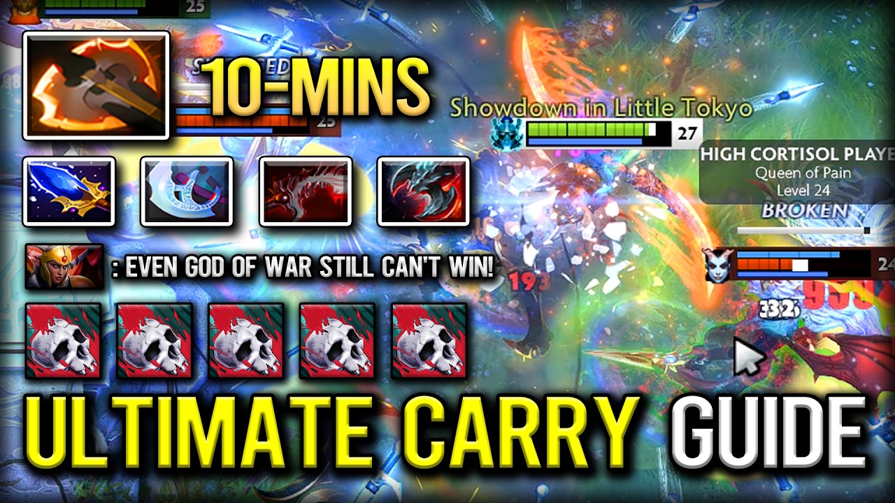 ULTIMATE CARRY GUIDE PHANTOM ASSASSIN WITH 10MINS BATTLE FURY ITEM BUILD & UNREAL CRIT DAMAGE DEALT