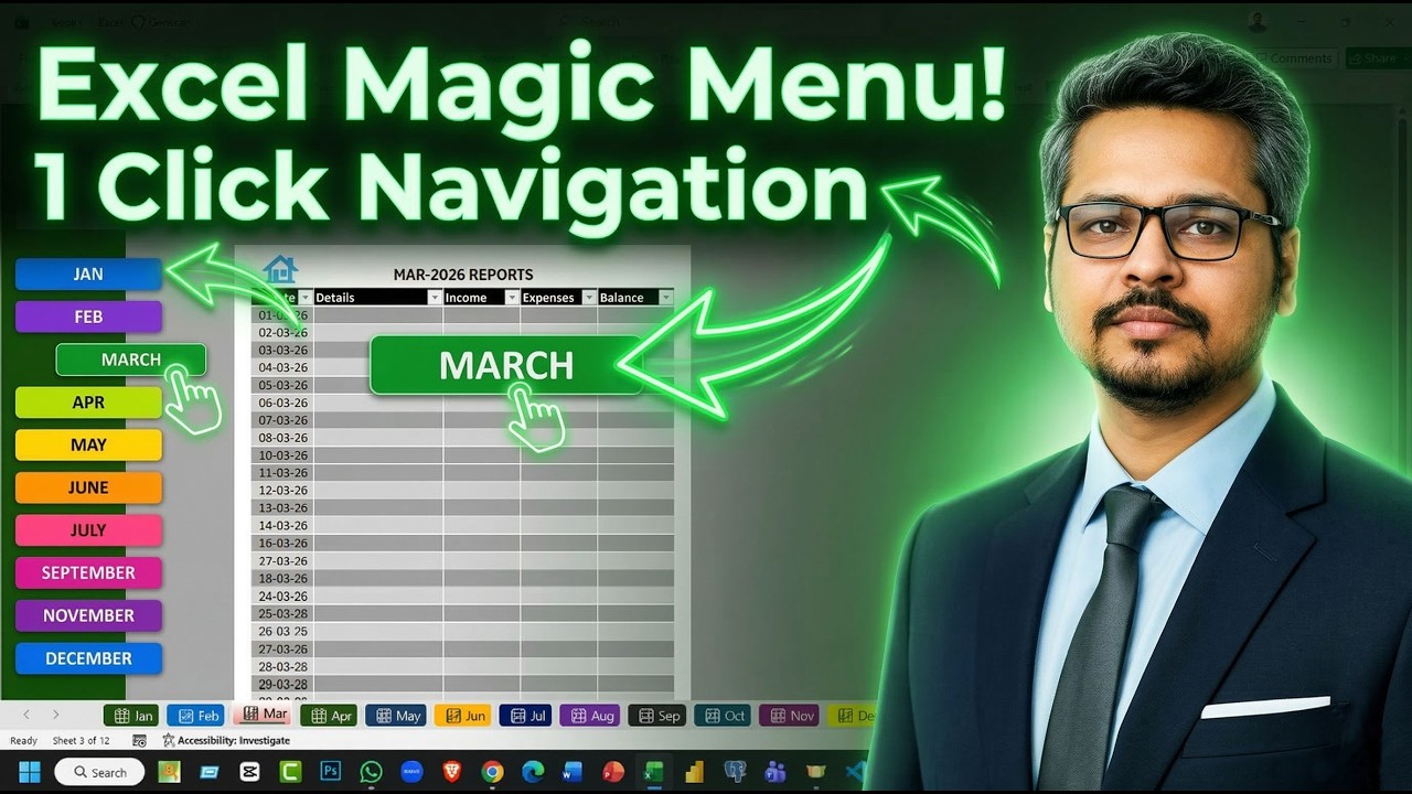 Create a Dynamic Navigation Bar in Excel! MS Excel Bangla Tutorials
