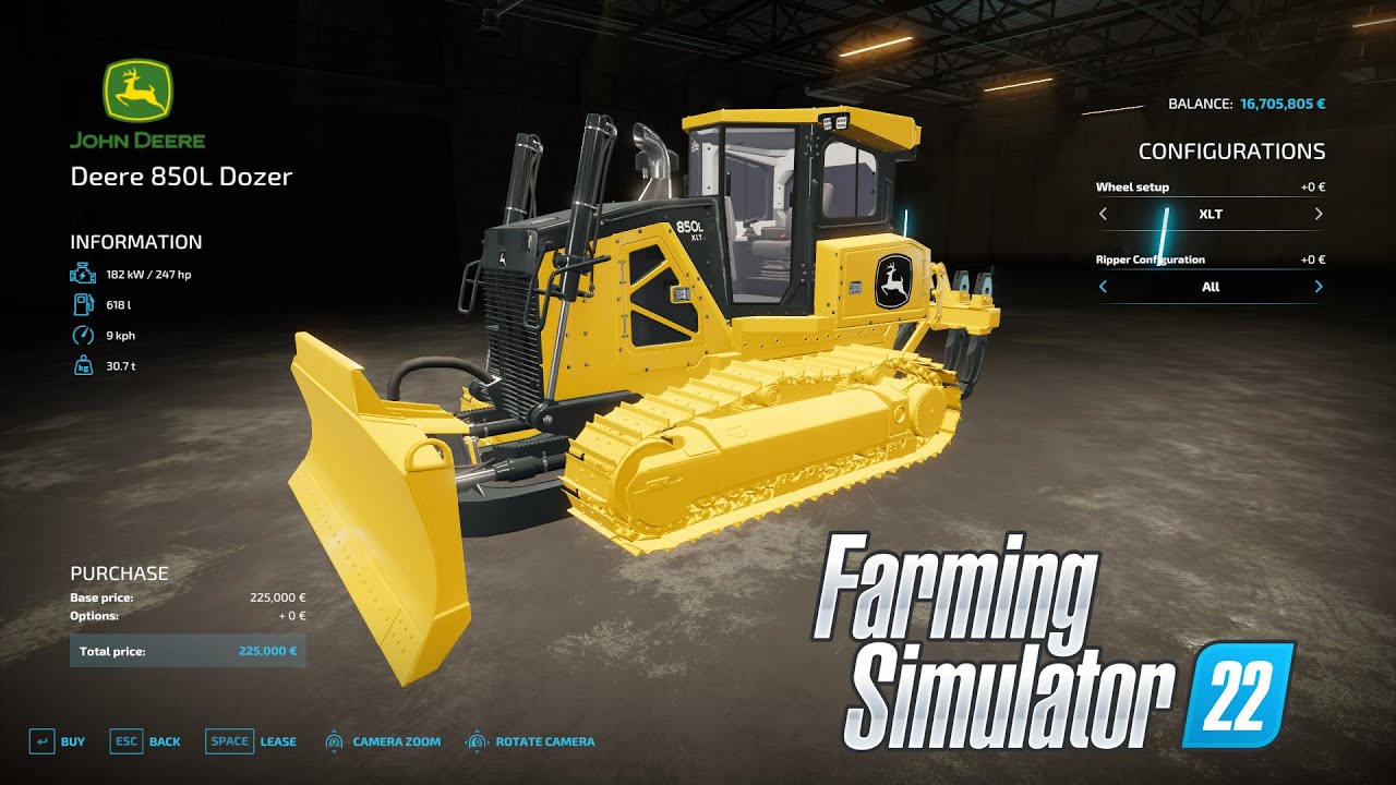 FS22 – John Deere 850L Bulldozer #Mod