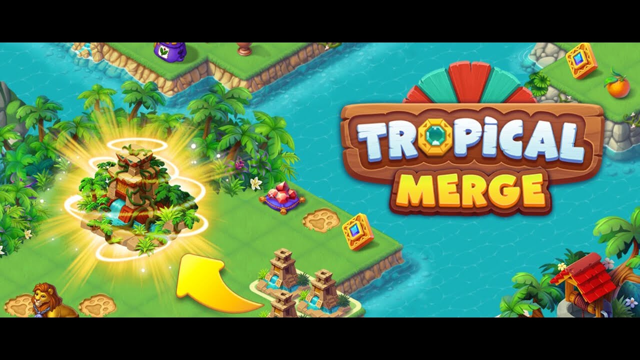 Tropical Merge Gameplay #tropicalmerge #island #parts #build #merge #freetoplay