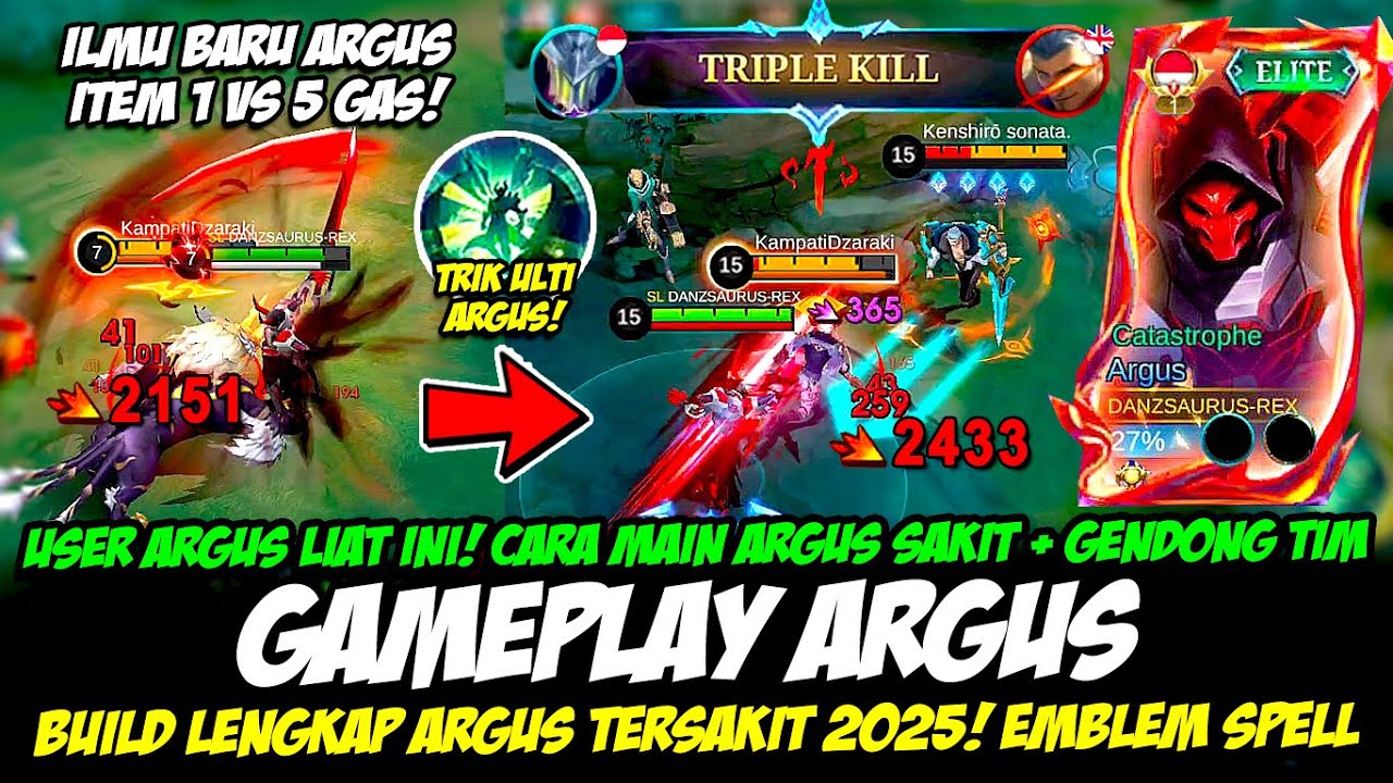 ARGUS BUILD BARU❗CARA MAIN ARGUS SAKIT + KUAT 1 VS 5❗ITEM ARGUS TERSAKIT❗GAMEPLAY ARGUS TOP GLOBAL