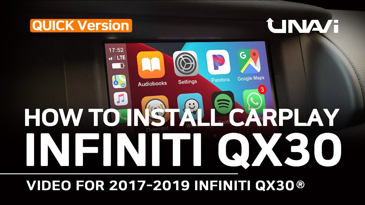How to Install for 2017, 2018, 2019 APPLE CARPLAY INFINITI QX30