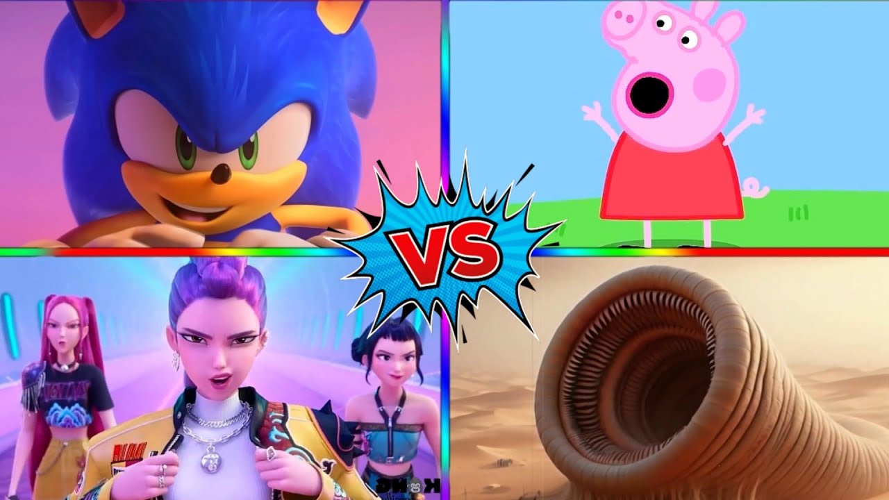 Sonic VS Peppa Pig VS K Pop Demon Hunter🎶 Tiles Hop EDM RUSH