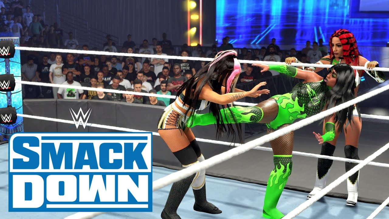WWE 2K24 SMACKDOWN - MERCEDES MONÉ & NAOMI VS DAKOTA KAI & ASUKA - TWO ON TWO TAG MATCH