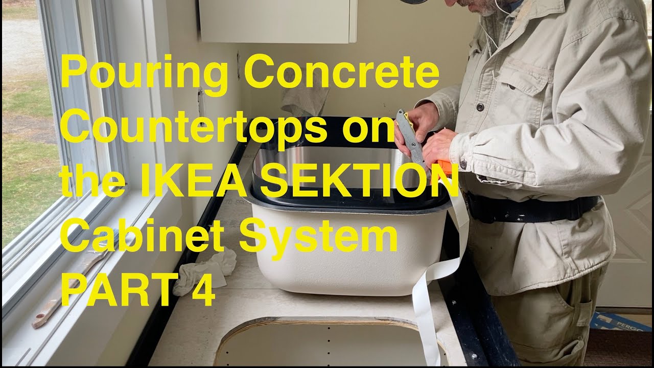 Pouring Concrete Countertops on the IKEA SEKTION Cabinet System   PART 4
