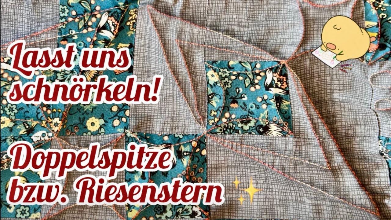 Dottie-Quilt: Doppelspitze für Großen Stern schnörkeln & quilten! FMQ Anfänger- mit Sekundär-Muster