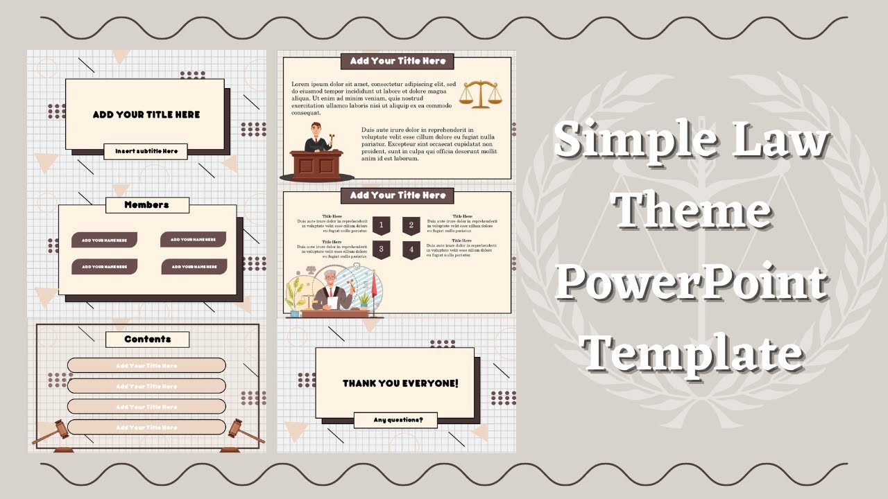 Simple Law Theme PowerPoint Template Free🍑 || ppt#74✨