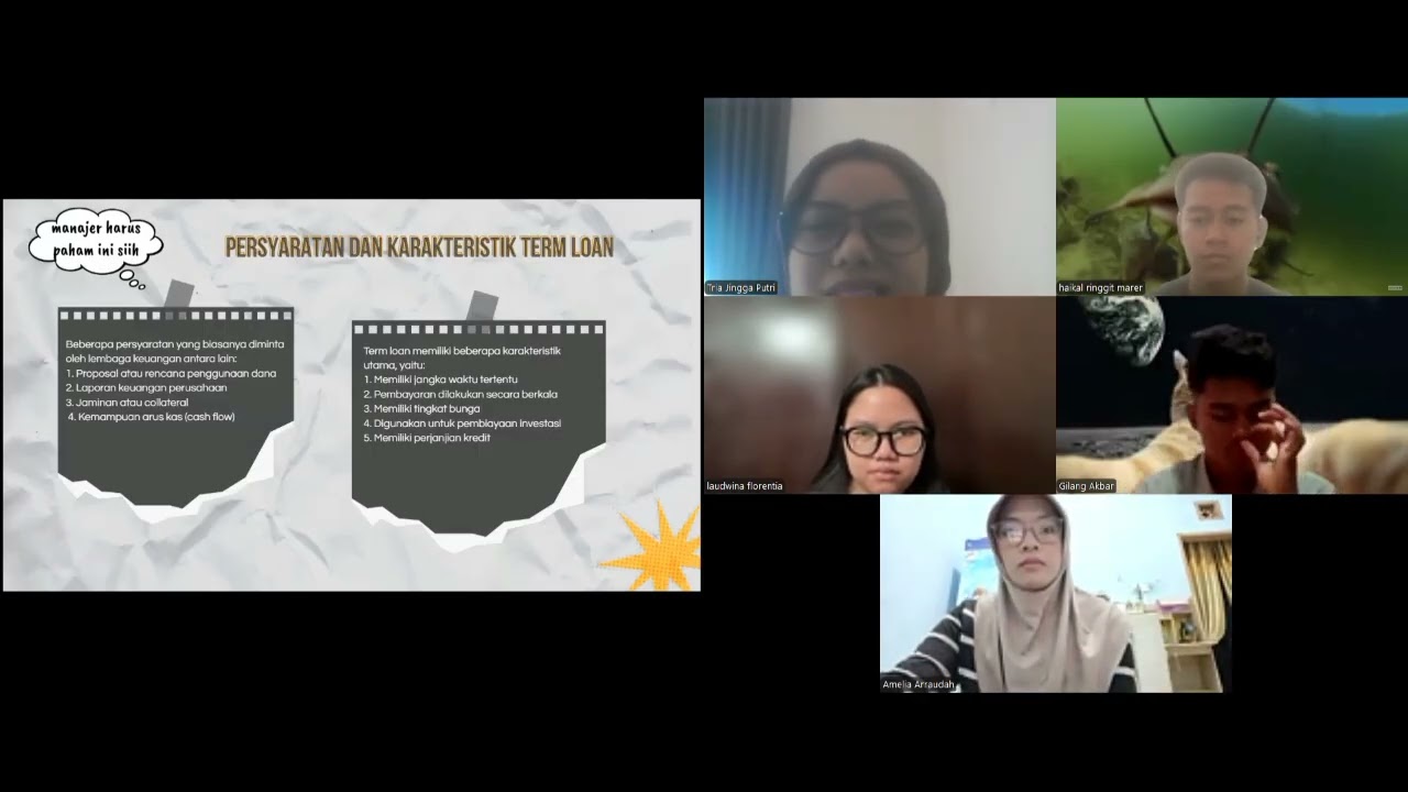 Presentasi Materi Term Loan dan Equipment loan oleh mahasiswa akuntansi Universitas Andalas 