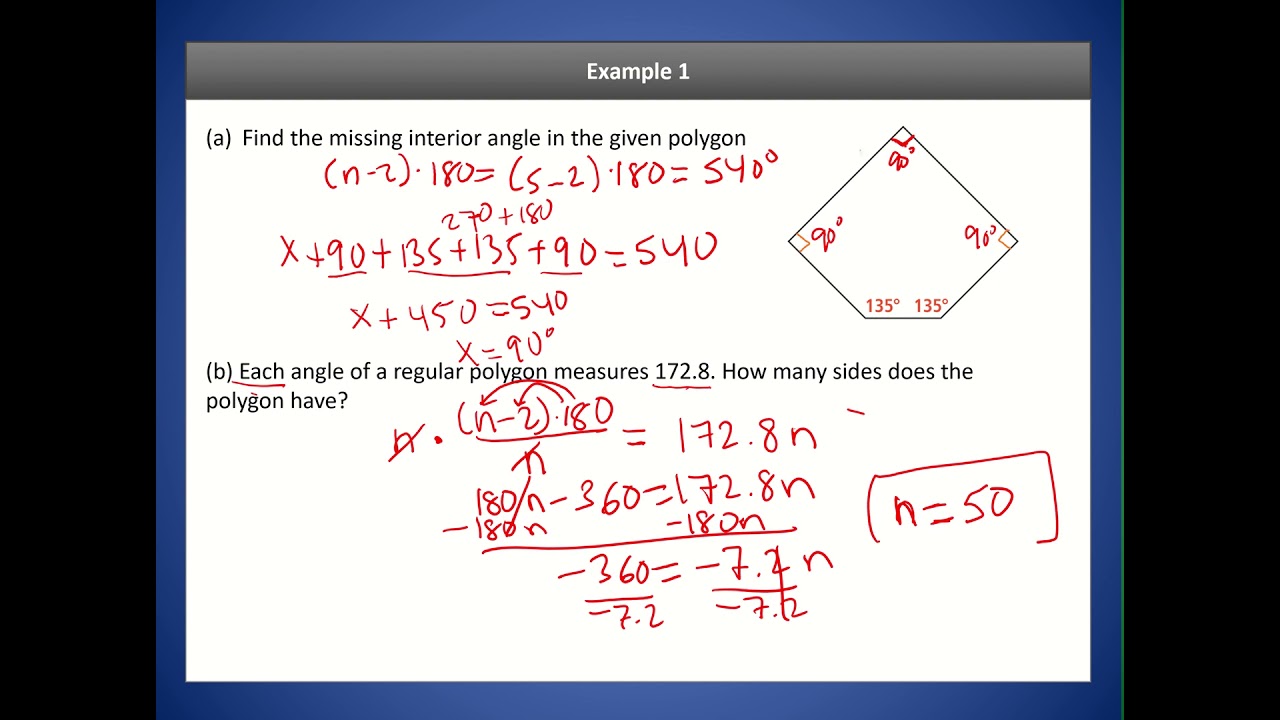 Geometry Lesson 6.1: The Polygon Angle-Sum Theorems