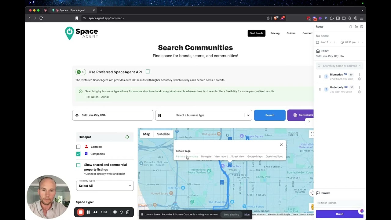 HubSpot + SpaceAgent: Map Your Contacts & Auto-Optimize Sales Routes