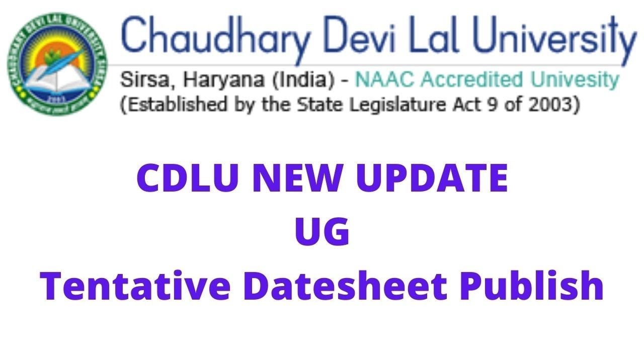 CDLU Tentative Datesheet For Ug BA BCom BSc || CDLU New Datesheet || #CDLU