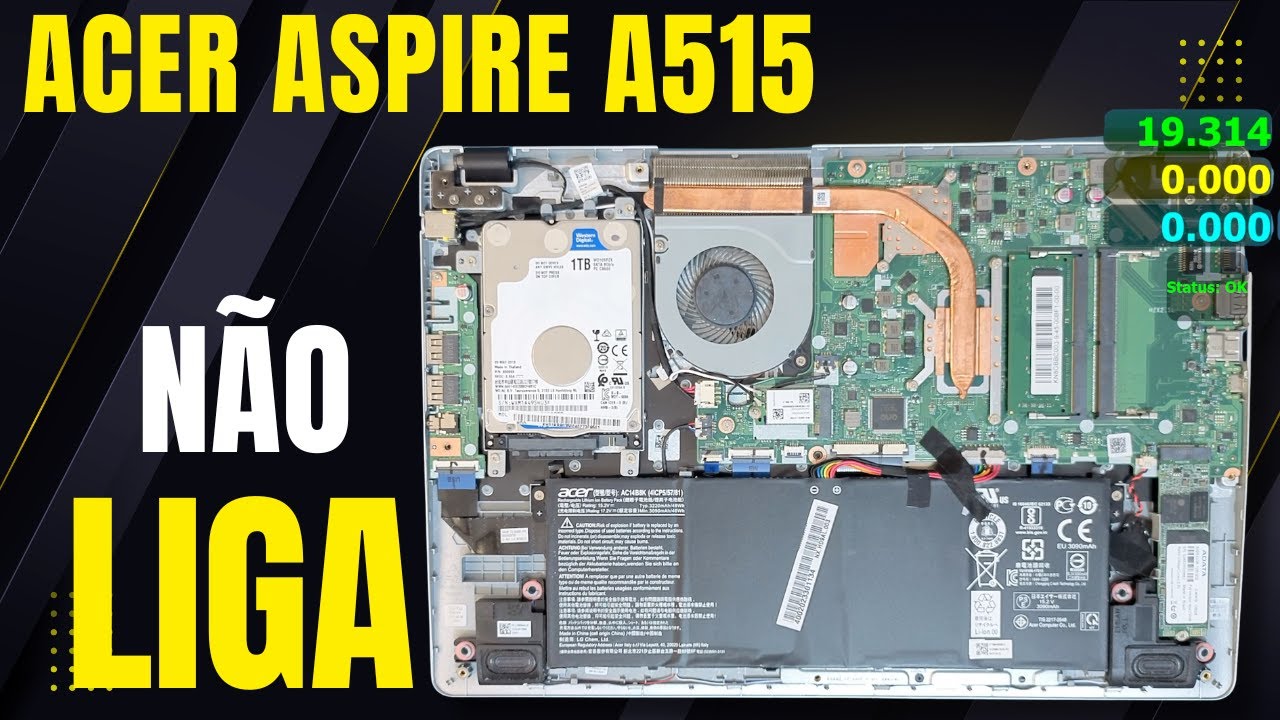 Acer Aspire A515-52 NAO LIGA || Reparo completo