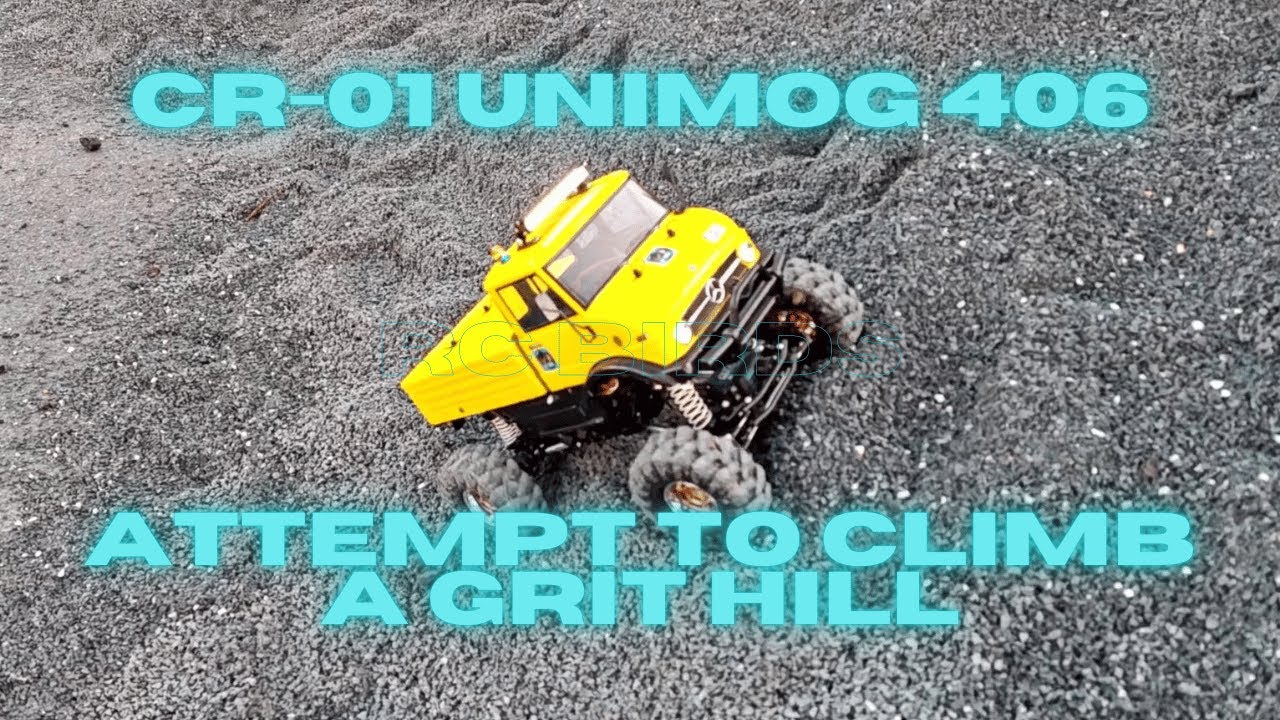 Tamiya CR-01 Unimog 406: Climbing a Grit Hill (Crawling Test 3 of 4)