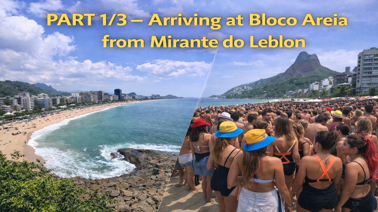 Carnaval 2026 🎭 | Bloco Areia at Leblon Beach 🌴🎶 | Music, Youth & Beach Vibes | Part 1/3