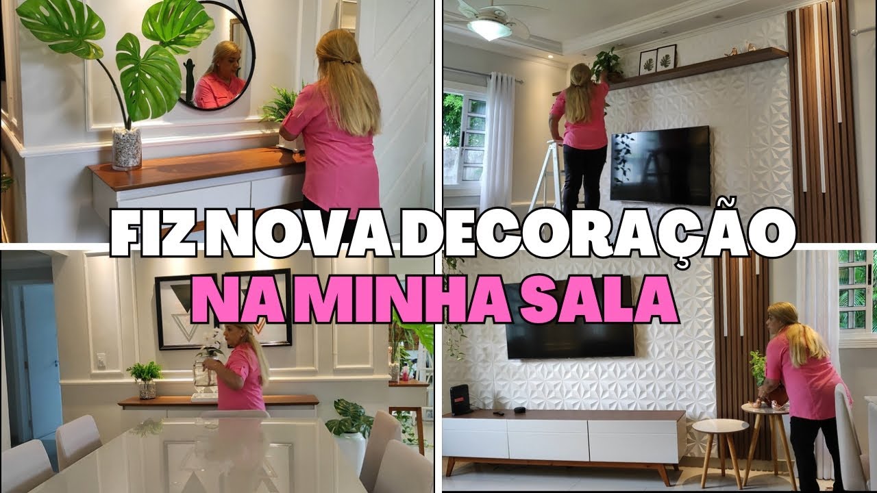 FIZ NOVA DECORAÇÃO NA MINHA SALA + TOUR